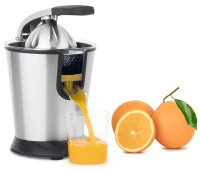 Elektrische Citruspresse, 160 W, Edelstahl, 1 l, silber