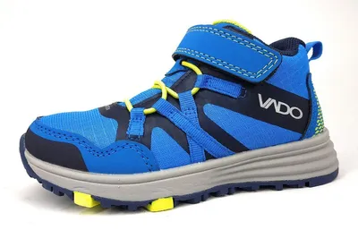 Image de Vado Mikey MID GTX : Bottes pour garçons, chaussures de randonnée, fermeture à Velcro, couleur bleue, modèle de loisirs