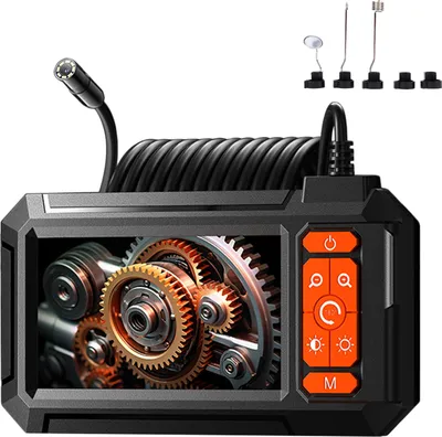 Produktbild von Industrielles Endoskop, 1080P Digitale Endoskop Inspektionskamera, 8mm IP67 Wasserdichte Kanalisationskamera mit 4.3" IPS Bildschirm, 8 LED Lichter, 16.4FT