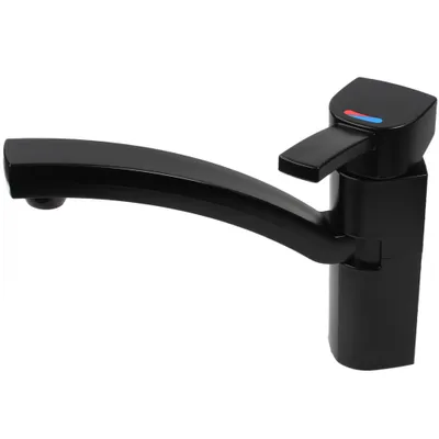 Image de Mitigeur compact Capri avec interrupteur, noir mat, à levier unique – pour camping-car, caravane, camping, bateau