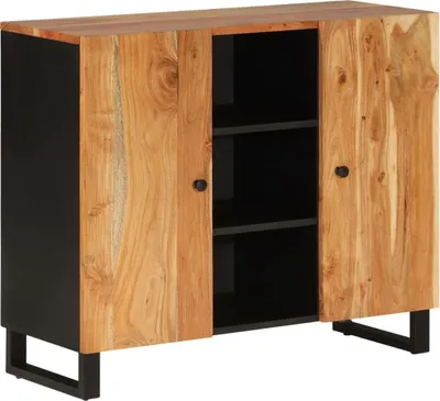 Produktbild von Sideboard mit 2 Türen 90x33x75 cm Massivholz Akazie