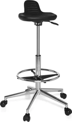 Produktbild von hjh OFFICE Drehhocker TOP WORK 03 Rollhocker Arbeitshocker, Ergonomischer Hocker für Büro Praxis Homeoffice, Kunstleder