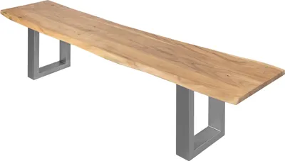 Produktbild von Sitzbank Baumkante 180 cm natur massiv Akazie silber