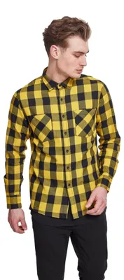 Image de Urban Classics - CHECKED FLANELL Hemd schwarz / honey - 4XL