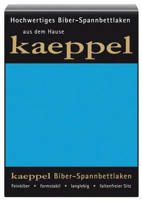 Produktbild von Kaeppel Biber Bettlaken Betttuch 140-160x200 cm Spannbettlaken 14 Farben Uni Öko Saphir