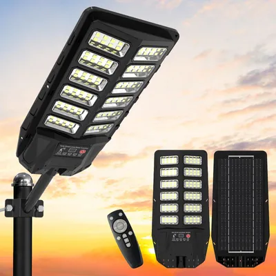 Solar-Außenleuchte 200 W mit Bewegungsmelder, schwarz