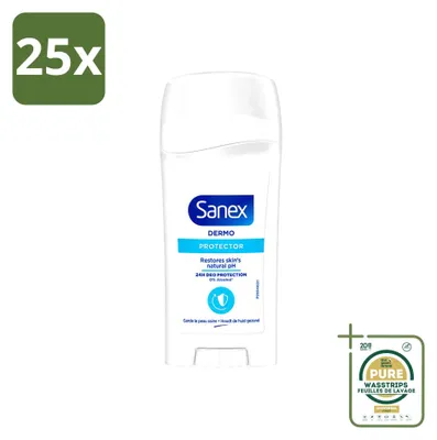 Imagen del producto de 25 unidades de antitranspirante en barra Sanex Dermo Protector, 65 ml, pack ahorro