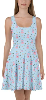 Produktbild von Mr. & Mrs. Panda Strandkleid Schweinchen Glühwein S - Blau - Geschenk, Sommerkleid, Weihnachtsmarkt, Kleid, Weihnachten, Luftiges, Skaterkleid, Spruch, Betrunken