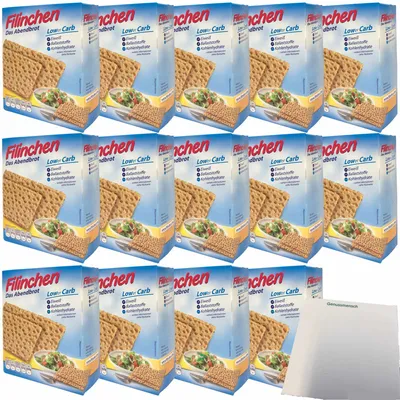 Produktbild von Filinchen das Abendbrot Low Carb Knusperbrot 14er VPE (14x100g Packung) + usy Block