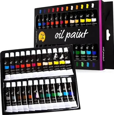 Zdjęcie produktu dla Farby Olejne Profesjonalny Zestaw Farb W Tubkach Gotowe Do Użycia 24X12Ml