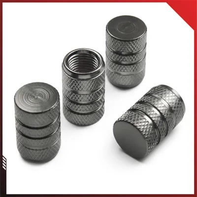Produktbild von Pitlane Performance® Alu Ventilkappen 4 Stück Ventildeckel; Aluminium Auto-Reifen Schrader-Ventil Ventilabdeckung Aluminium 4er Set Farbe: Anthrazit