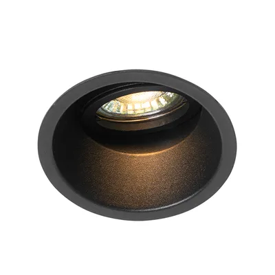 Produktbild von QAZQA - Modern Einbaustrahler schwarz dreh- und neigbar - Alu I Wohnzimmer I Schlafzimmer - Aluminium Rund - LED geeignet GU10
