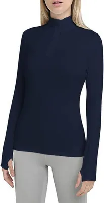 Produktbild von TCA Damen Fusion Quickdry Leichtes Laufshirt mit Reißverschlusstasche - Dunkelblau, S
