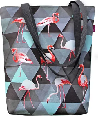 Obrázok produktu pre Bertoni Plátenná taška s potlačou SUNNY 36x40 cm Taška cez rameno - Flamingo