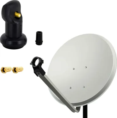 Produktbild von PremiumX SAT Anlage 80cm Antenne Aluminium Single LNB 2x F-Stecker