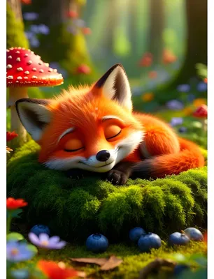 Diamond Painting Schlafender Fuchs, 5D, 30x40 cm, DIY