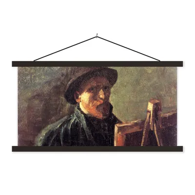 Produktbild von MuchoWow® Textilposter Selbstbildnis als Maler - Vincent van Gogh 60x30 cm mit schwarzem Rahmen - Textilien