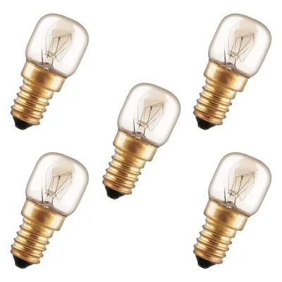 Produktbild von 5 x Backofenlampe Glühbirne 25W E14 klar Glühlampe 25 Watt T22 Röhre 300° Doppelwendel