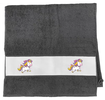Produktbild von Huuraa Handtuch Einhorn Comic 50x100cm Graphite Baumwolle Handtuch Geschenkidee