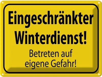 Immagine prodotto di vianmo Insegna di latta 30x40 cm eingeschränkt Winterdienst