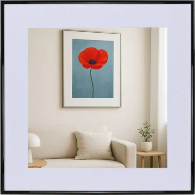 Produktbild von New Lifestyle Kunststoff Bilderrahmen mit Passepartout & Klarglas Collage Wanddeko Poster - Farbe: Schwarz | Format: 50x50