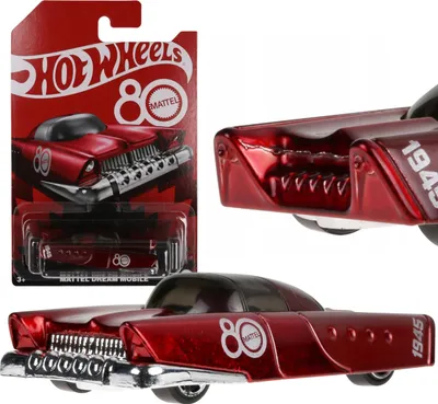 Produktbild von Hot Wheels Mattel 80-jähriges Jubiläum von Dream Mobile Jubiläumsauto im Maßstab 1:64, Retro-Auto, Spielzeugauto