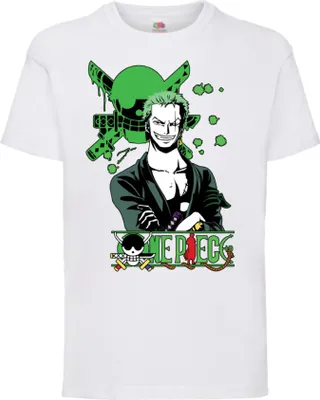 Produktbild von Kinder T-Shirt One Manga Piece Anime Roronoa Zoro 03 Zoro, 5-6 Jahr - 116 / Weiß