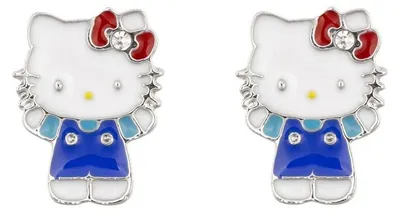 Zdjęcie produktu dla Peers Hardy - Srebrne Kolczyki Hello Kitty - Oficjalny Produkt Akcesoriów