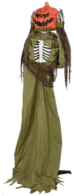 Produktbild von HOMCOM 173 cm Halloween Animierte Kürbis-Skelett Deko Lebensgroß mit Licht