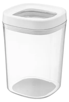 Obrázek produktu pro AMOS, 1000 ml, průhledná, čtvercová nádoba na potraviny s bílým víkem