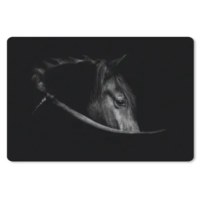 Produktbild von MuchoWow® Mauspad Mousepad Pferde - Porträt - Schwarz - Tiere 27x18 cm - Mousepads - Maus Mat - Pad - Mausunterlage - Büroartikel - Desk Matten
