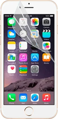 A screen protector is shown on an iPhone screen.