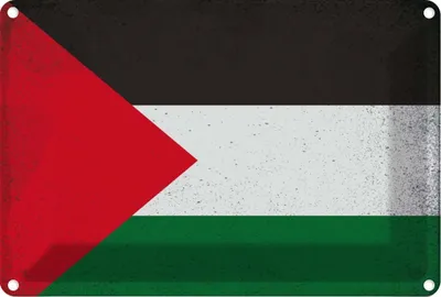 Produktbild von vianmo Blechschild 20x30 cm Palästina Palestine Vintage Flagge Fahne Wappen