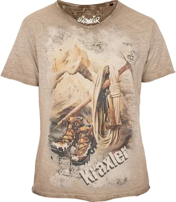 Produktbild von T-Shirt FERDINAND aus Biobaumwolle mit Rundhalsausschnitt und Kraxler-Print