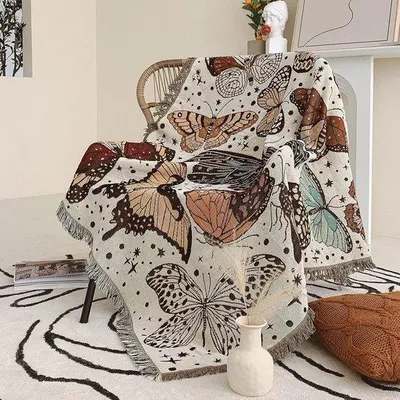 Produktbild von Famanu Wendedecke aus Baumwolle - Boho-Muster, 127 x 152 cm