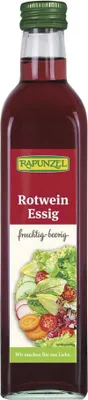 Zdjęcie produktu dla Rapunzel 1050400, Ocet z czerwonego wina, 500 ml, Szklana butelka, Sałatka, Włochy, 79 kJ