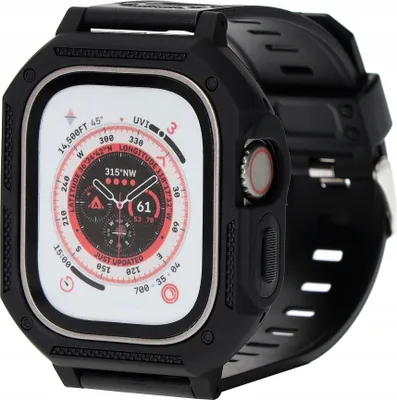 Produktbild von Bizon Armband + Gehäuse Watch Armor für Apple Watch Ultra 2/1 49 mm, Schwarz