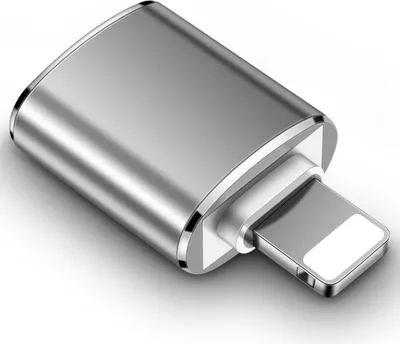 Produktbild von USB A auf Lightning Adapter OTG für iPhone iPad USB-Stick Kamera Daten Schnell Laden 3.0 Silber