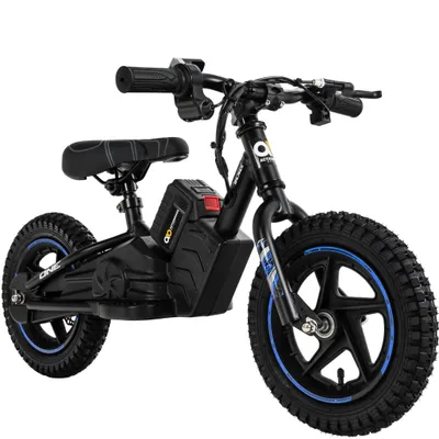 Produktbild von Kinder Balance Bike Elektrofahrrad 12 Zoll | 250 Watt - 21V 5.4Ah - Scheibenbremsen (Schwarz/Blau)