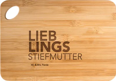 Produktbild von Mr. & Mrs. Panda Hackbrett Stiefmutter - Transparent - Geschenk, Schneidebrett, Beste, Brett, Frühstücksbrettchen, schneidunterlage, Frühstücksbrett, Stief Mutter, Spruch