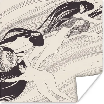 Produktbild von MuchoWow® Poster Fischblut - Gemälde von Gustav Klimt 75x75 cm - Wand Dekoration