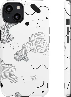 Produktbild von Abstraktes Schwarz-Weiß Minimalismus-Muster – Hülle Kompatibel mit iPhone 13