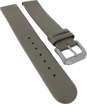 Produktbild von Style Uhrenarmband Leder | samtweiches Kalbsleder ohne Naht - grau, Stegbreite:18mm