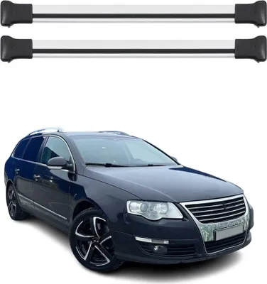 Image de Barres de Toit Transversales pour VW Passat B6 Variant 2005-2010 Alu Gris 2x