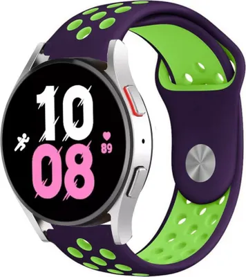 Produktbild von Strap-it Samsung Galaxy Watch 5 - 44mm Sportarmband (Lila/Grün)
