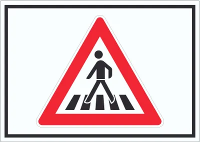 Produktbild von Aufkleber Achtung Fußgängerüberweg Symbol A8 (52x74mm)