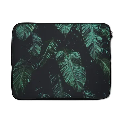 Produktbild von MuchoWow® Laptop Hülle 17 Zoll Laptoptasche Dschungel - Palme - Blätter - Tropisch - Zipper - Schutzabdeckung