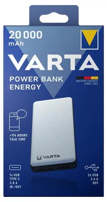 Produktbild von Varta Power Bank Energy 20000 20.000mAh, 2xUSB A, 1xUSB C