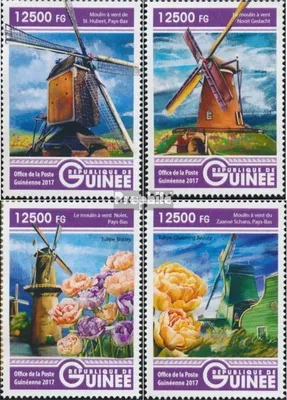 Produktbild von Briefmarken Guinea 2017 Mi 12316-12319 (kompl. Ausgabe) postfrisch Windmühlen und Tulpen