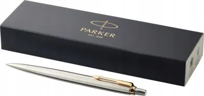 Produktbild von PARKER Jotter Kugelschreiber Silber mit Goldclip + Box